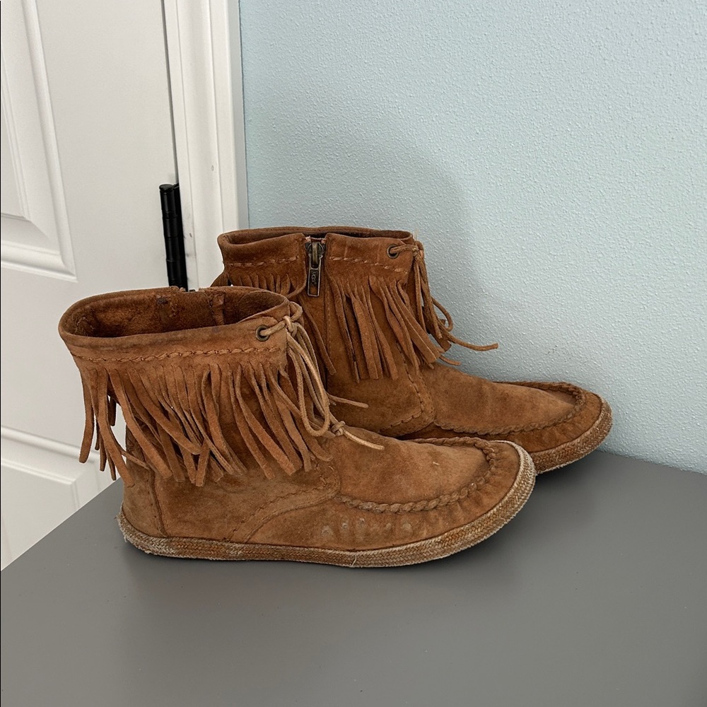 UGG Fringed Suede Boots